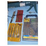 Large Lot of Miscellaneous Tools & Accessories - Drill Bits Stapler Caulk Gun & More