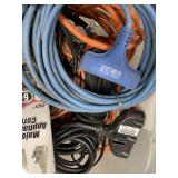 Large LOT of Miscellaneous Length & Color AC Power Extension Cables / Cords