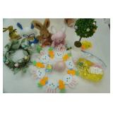 Clear Tote and Contents: Easter Decor