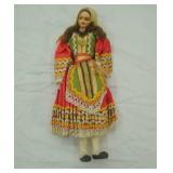 Vintage Mid Century Greek Folk Art Souvenir Doll.