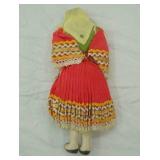 Vintage Mid Century Greek Folk Art Souvenir Doll.