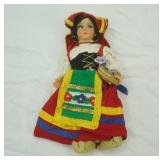 Vintage 1950s Magis Roma Italian Souvenir Doll. Folk Art Doll