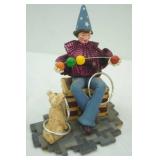 Icelandic Troll resin Figurine; 1987 Emmett Kelly hobo clown figurine; 1985 Hallmark Jester Music Box