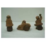 Vintage Italian Resin Happy Friar Figurines 3ct