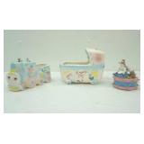 Vintage Ceramic Music Box Planters. Rubens Originals.