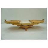 Vintage Karoff 3-Tier Expandable Wooden Buffet Serving Tray