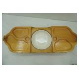 Vintage Karoff 3-Tier Expandable Wooden Buffet Serving Tray