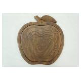 Hand Carved wooden collapsible apple basket