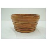 handmade, hand turned segmented wooden bowl 7.25" diameter by 4.25" tall
