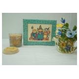 Vintage Meiselman Imports Italian Pottery Teapot; Candle; dreamer & friends statue