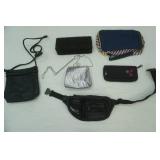 La Regale LTD Evening Clutch Purses, Black Leather Crossbody bag, Black Leather fanny pack, Ellen Tracy Travel Bag, Travelon Wallet