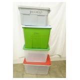 4 Large Totes With Lids