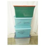 4 Large Totes With Lids