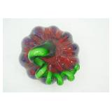 Hand Blown Glass Pumpkin. Chroma Glass "Ruby Rainbow" Pumpkin