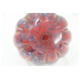 Hand Blown Glass Pumpkin. Chroma Glass "Ruby Rainbow" Pumpkin