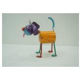 Metal Dog Sculpture 9.5" long by 11" tall