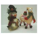 Plush Llama & Snowman Figures