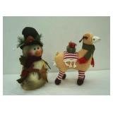 Plush Llama & Snowman Figures