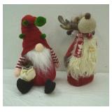 Holiday Gnome and Reindeer. Plush Figures