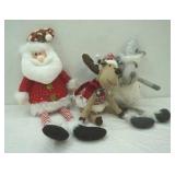 Plush Christmas Figures. Santa and Reindeer