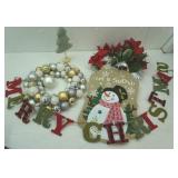 Holiday Decor, NEW Artificial Flowers, Merry Christmas Felt Banner