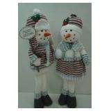 Snowman & Woman Figurines 33" tall