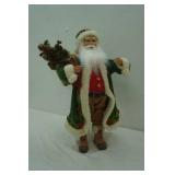 Santa Figurine 19" tall. Green Coat with Roses