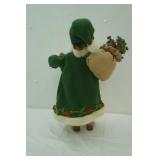Santa Figurine 19" tall. Green Coat with Roses