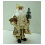 Winter White & Silver Santa Claus Figurine 16" tall