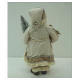 Winter White & Silver Santa Claus Figurine 16" tall