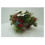 Metal Sleigh Decor and Artificial Arrangement