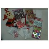 Vintage Felt Santa; NEW Christmas Cards, Treat Bags, Gift Card Holders, Tissue Paper