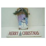 Wooden Christmas Decor. Sled & Merry Christmas