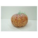 Hand Blown Glass Pumpkin. Chroma Glass "Ruby Rainbow" Pumpkin