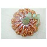 Hand Blown Glass Pumpkin. Chroma Glass "Ruby Rainbow" Pumpkin