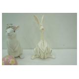 Resin White Rabbit Sculptures,  Ceramic Easter Eggs