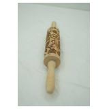 Wooden Rolling Pin with rose pattern
