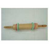Wooden Rolling Pin with Adjustable Silicone Rings