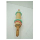 Wooden Rolling Pin with Adjustable Silicone Rings