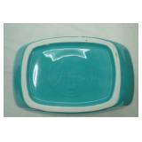 Vintage Turquoise Fiestaware Large Disc Pitcher. Homer Laughlin
