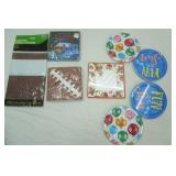NEW Football Themed Table Cover, Paper Napkins, Holiday Themed Paper Dessert Plates