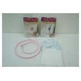 Stamped Cross Stitch Pillowcase Kits, Needlepoint Hoops
