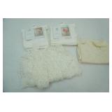 NEW 2ct Shabby Chic Window Panels, Crochet Table Runner, Pillow Cases