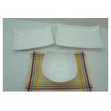 Ceriart Large Ceramic Serving Platter & Bowl Set. With Fiesta Placemat