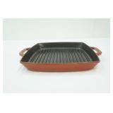 Staub 12" cast iron enamelware square grill pan