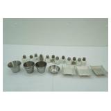 Stainless Steel Condiment Cups, Mini Salt & Pepper Shakers, Square Metal Dishes (made in Denmark)