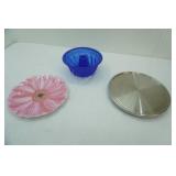 Silicone Bundt Pan Mold, Flower Serving Platter, Stainless Steel Footed Round Tray