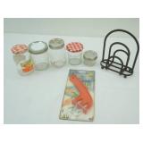 Canning Jars, Knife Sharpener, Metal Napkin Holder