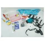 Pet Lot: Bark Control Collars, Citronella Refills (for pets), clippers, balls, pet bath apron, Apple Tags and more