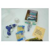 Glue Gun, Glue Sticks, Kleenex Packages, Glasses Cleaner, Twine